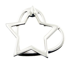Open Heart Star Ensemble Sterling Silver Stud Earrings