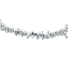 Sterling Silver Mixed-shape Beads Stretch Bracelet 3