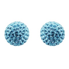 Czech Crystals Silver Stud Earrings Ice-Blue 12mm Spheres