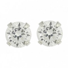 Classic Tiny Cubic Zirconia Sterling Silver Stud Earrings by BeYindi 