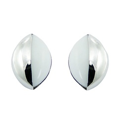 Pure White Hydro Quartz Sterling Silver Earrings Marquise Shapes by BeYindi