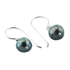 Cute spherical freshwater pearls hand soldered silver earrings by BeYindi 3