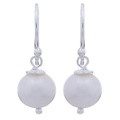 Cute spherical freshwater pearls hand soldered silver earrings by BeYindi