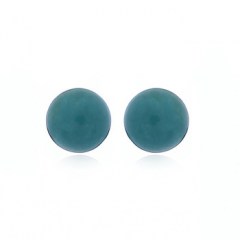 Petite Turquoise Spheres Sterling Silver Stud Earrings