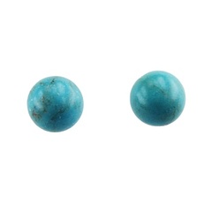 Petite Turquoise Spheres Sterling Silver Stud Earrings by BeYindi 2