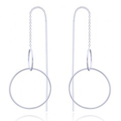 925 Silver Threader Earrings With Circles by BeYindi