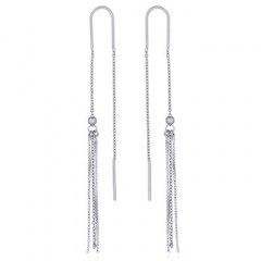Tassel Silver Chain Earrings