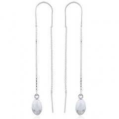 Sterling Silver Threader Earrings Cute Drops On Box Chains