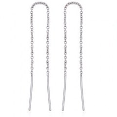 Silver Threader Earrings Wire On Gorgeously Long Spiga Chains