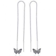 Little Butterflies Sterling Silver Threader Earrings