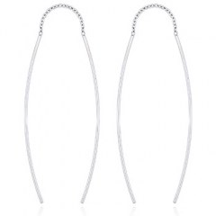 Two Sticks On Chains Sterling Silver Threader Earrings