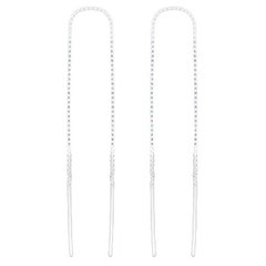 Generously Long Threader Box Chain Sterling Silver Earrings by BeYindi