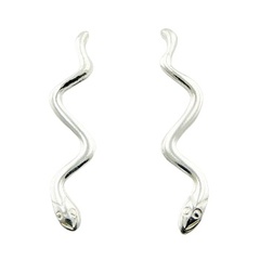 Sterling Silver Snakes Smooth Curvy Ear Line Earrings by BeYindi