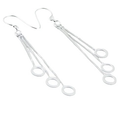 Hoops On Chains Plain Sterling Silver Chandelier Earrings by BeYindi 2