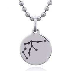 " Aquarius " Star Sign On Sterling Silver Pendant by BeYindi