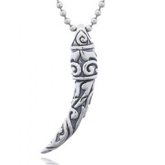 Gothic Art Silver Horn pendant by BeYindi