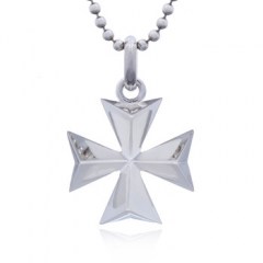 Maltese Cross Sterling Silver Pendant