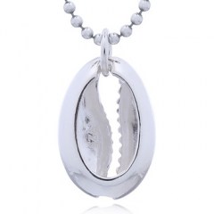 Cowrie Shell Sterling Silver Pendant 