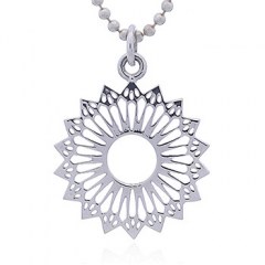 Sterling Silver Flower Mandala Pendant