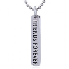 Silver Tag Pendant "Friends Forever"