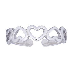 Inverted hearts band casted openwork polished sterling silver toe ring by BeYindi 