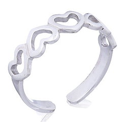 Inverted hearts band casted openwork polished sterling silver toe ring by BeYindi