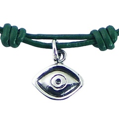 Highly Polished 925 Silver All-Seeing Eye Leather Bracelet 2
