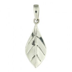Cute Leaf Polished Sterling Silver Pendant by BeYindi