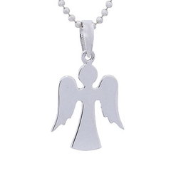 Stamped Plain Silver Angel Pendant by BeYindi