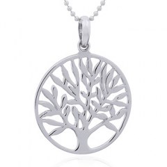 Harmonious Sterling Silver Openwork Tree of Life Pendant