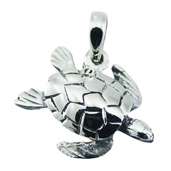 Highly Polished Sterling Silver Turtle Pendant by BeYindi