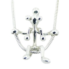 Cute Puppets On The Swing Planet Silver Designer Pendant