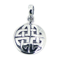 Round 925 Sterling Silver Airy Celtic Knot Designer Pendant
