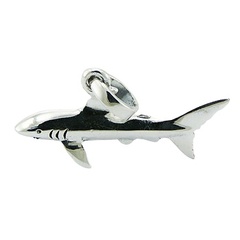 Marine Life Sterling Silver Jewelry Striking Shark Pendant