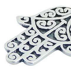Ajoure 925 Sterling Silver Hand of Fatima Designer Pendant by BeYindi 2