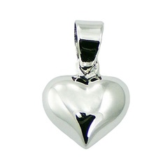 Shiny Puffed Heart Charm Small 925 Sterling Silver Pendant by BeYindi 