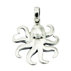 Plain Adorable Sterling Silver Octopus Charm Pendant by BeYindi