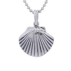 Textured Sterling Silver Seashell Clam Charm Pendant by BeYindi