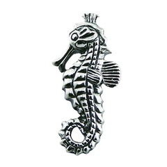 Sterling Silver Seahorse Charm Pendant Ornamented Antiqued