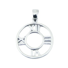 Silver Pendant Openwork Sun-dial With Roman Numbers