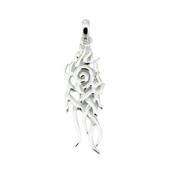 Intriguing Free Entwined Shape Sterling Silver Pendant