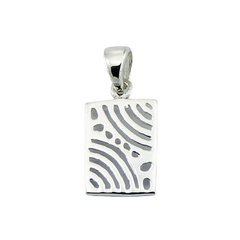 Fashionable Openwork Sterling Silver Rectangle Pendant