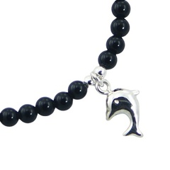 Gemstone Bead Bracelet with Sterling Silver Dolphin Charm 2