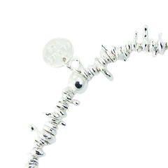 Sterling Silver Mixed-shape Beads Stretch Bracelet 2
