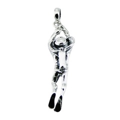 Scuba Diver Sterling Silver Charm Pendant Beautiful Details by BeYindi