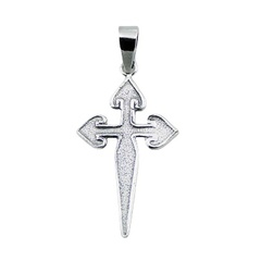 Rich Ornamented Fancy Sterling Silver Cross Pendant