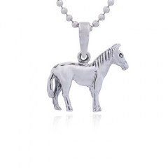 Detailed Chinese Zodiac Horse Sterling Silver Pendant