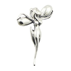 Sweet Elf With Wings Smooth Shiny Sterling Silver Pendant