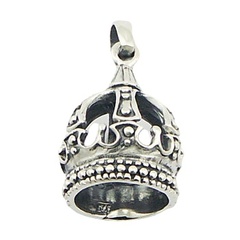 Ornate Sterling Silver Openwork Fancy Crown Pendant