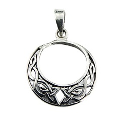 Celtic Sterling Silver Conical Open Circle Fashion Pendant by BeYindi